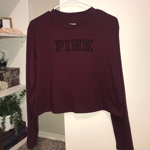 PINK long sleeve crop top - Picture 1 of 2